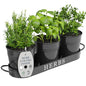Barnyard Designs Indoor Herb Garden Planter Pots with Tray Set/3 (Black) - color: Black