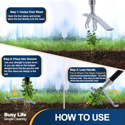 Yocada Weed Puller Tool Stand Up Weed Remover Tool 62.59"