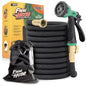 Flexi Hose Plus Expandable Garden Hose with 8 Function Nozzle, 100FT - Lightweight Retractable Garden Hose, Water Hose - No-Kink Flexibility, 3/4 Inch Solid Brass Fittings Includes Hook & Bag - size: 100ft