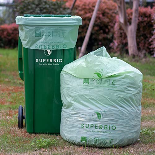 SUPERBIO 33 Gallon Compostable Yard Waste Bags, 40 Count - style: 33 gallon, 40 count