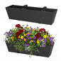 2 Pack Railing Planter Box 36 Inch, Heavy Duty Metal Window Boxes - size: 2 Packs