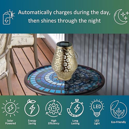 MCSLNT1 Solar Outdoor Hanging Lantern Light - style: Hanging Lantern