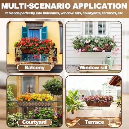 24 Inch Railing Planter Box Outdoor Deck Railing Flower Boxes