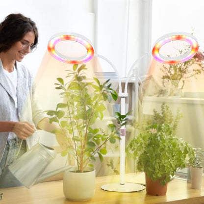 Grow Lights for Indoor Plants Full Spectrum, 2-Head LED Plant Light, White - size: White-23inch