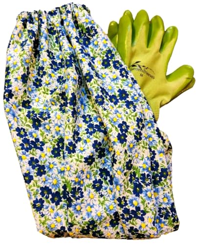 GARDENSLEEVES Anti-Scratch Sleeve Long Gardening Glove for Women farmers arm protection from ivy oak sumac (Blue Poppies, Large) - color: Blue Poppies, size: Large