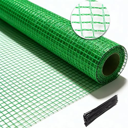 Garden Fence 4 x 30 FT,0.4" Mesh Plastic Fencing,50PCS Zip Ties - size: 4ftx30ft