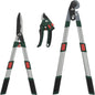 3-Piece Garden Pruning Tool Set, Includes Telescopic Lopper, Hedge Shears & Bypass Pruners for Branches, Hedges & Yard Work