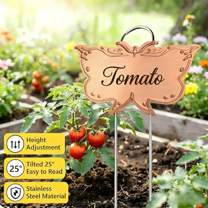 Metal Plant Labels for Outdoor Garden Waterproof 11-Inch 30 Pack - color: Rose Gold 30-pack