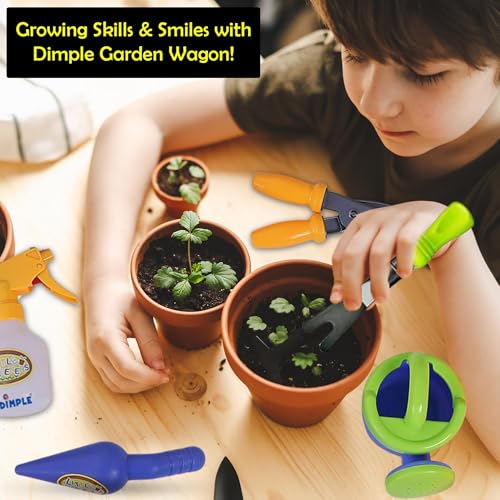 Dimple Red Garden Wagon & Tools Toy Set, 15 Pc Kids Gardening Play Set - color: Red