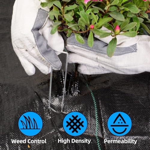 LAVEVE Heavy Duty Weed Barrier Landscape Fabric 4FT x 50FT - size: 4FT×50FT