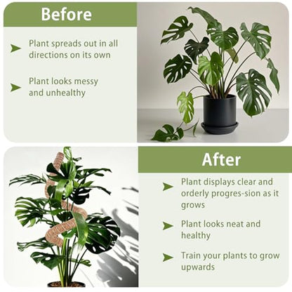 3 Pack Moss Pole, 48 Inch Monstera Plant Support, Moss Poles for Climbing Indoor Plants, Bendable Coco Coir Plant Support Stakes for Potted Plants, Pothos, Philodendron - size: 48 Inch - 3 Packs