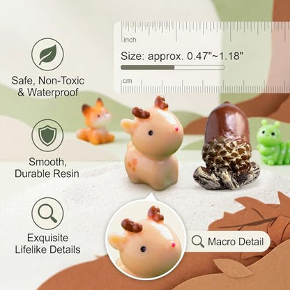Zerobe 40Pcs Mini Forest Animal Figurines: Resin Fairy Garden Accessories - color: Forest