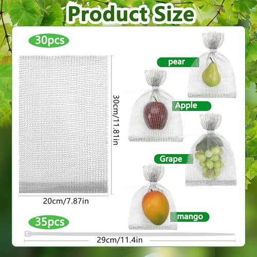 DECYOOL 30 Pack 8 x 12 Inches Fruit Protection Wire Mesh Bags
