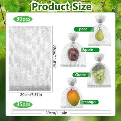 DECYOOL 30 Pack 8 x 12 Inches Fruit Protection Wire Mesh Bags
