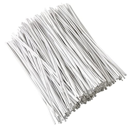 300 pcs 5 inch Plastic White Twist Ties, Cable Ties, for Bags, Gardening Tools - color: White