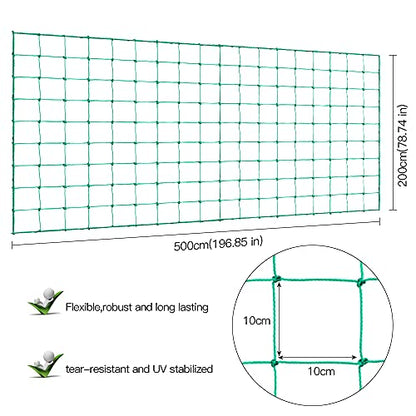 Trellis Netting, PDGROW Climbing Plant Support Net Garden Pea Bean Neting, Heavy-Duty PE Trellis Net for Cucumber, Tomato, Vegetables, Fruits, Sweet Pea Plants (6.6' x 16.4'Ft) - size: 6.6' x 16.4'