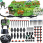 Drip Irrigation System for Garden with Water Timer Main ID 1/2inch 32Ft and 1/4inch 131Ft Water Hose, 2-Zone Automatic Watering System Sufficient Water Irrigation Dripper Waterflow Evenly Easy DIY - size: 32Ft+131Ft 2-Zone