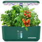 Ahopegarden Hydroponics Growing System: 10 Pods Indoor Herb Garden with LED - color: Green