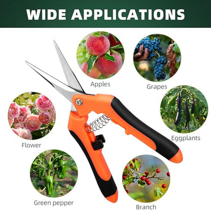 EWPJDK 3 Pack Garden Pruning Shears Scissors Clippers (Orange) - style: Orange