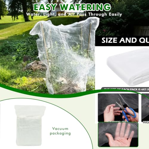 Ultra-Fine Mesh Garden Cover 2-Pack 6.56ft – White, Drawstring & Zipper for Pest Protection. - color: Fruit Tree Net_a