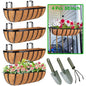 HKZ Deck Balcony Railing Planter Window Boxes - 4 Pack 30 Inch Planter Box, Balcony Planters Railing Hanging, Window Boxes Outdoor Fence Planters - size: 30 Inch