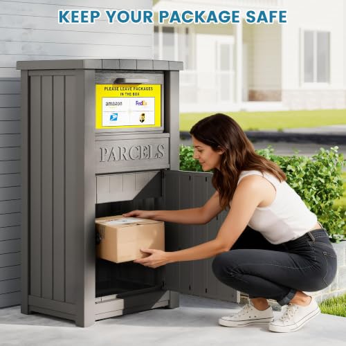 Package Delivery Box for Outside, Parcel Drop Box, Slate Gray, 60 Gallon - color: Slate Gray