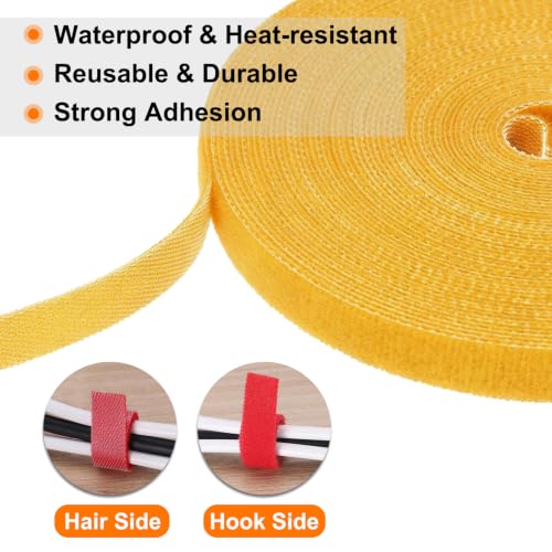 HARFINGTON Garden Plant Tape 16.4ft 1/2" Reusable Garden Plant Ties Strap Nylon Plant Twist Tie for Plant Gardening Home Office, Yellow - color: Yellow, size: 16.4ft x 1/2"