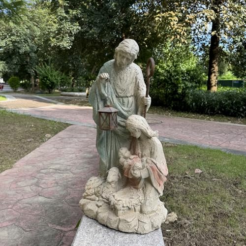Holy Family Garden Statue Outdoor Sculpture H29inch Patio Yard Decorative Figurine Indoor Entryway Hallway Decoration - color: Holy Family 05