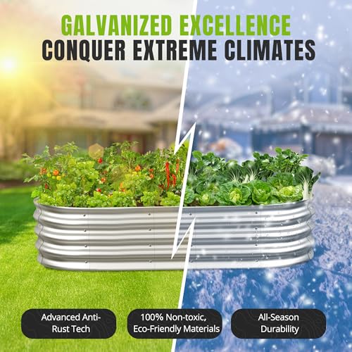 1Pcs Galvanized Raised Garden Bed 4x2x1 FT Metal Planter Box Silver - color: Silver, size: 4x2x1FT