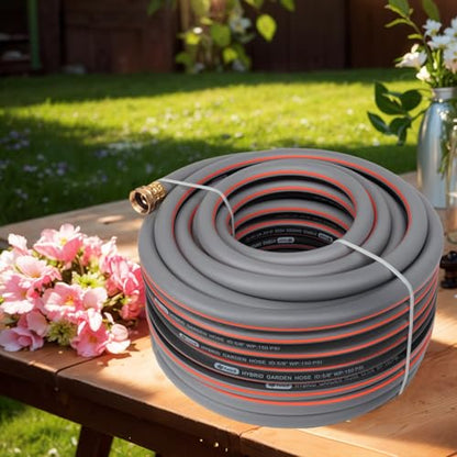 Garden Hose 50 ft 5/8,Rubber Water Hose Heavy Duty - size: 50ft