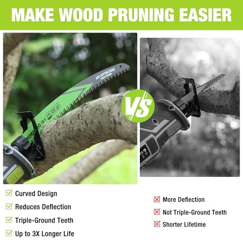 WORKPRO 12-Inch Arc Edge Reciprocating Saw Blades, 6TPI for Pruning, 3 Pack - size: 12 Inch