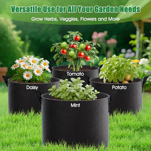 FEED GARDEN 20 Gallon Plant Grow Bags 4 Pack 300G Fabric Pots with Handles - size: 20 Gallon