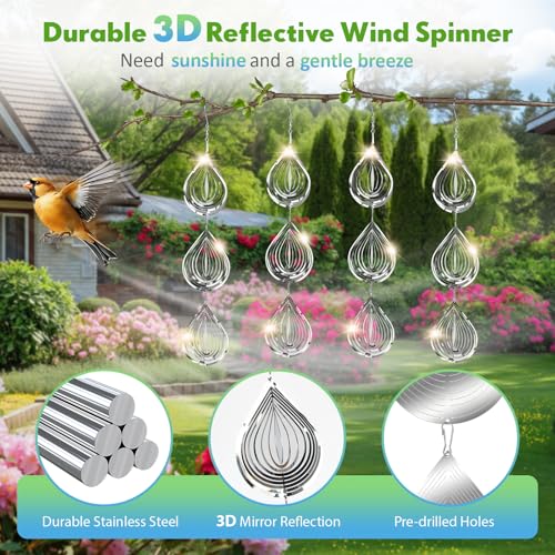 Bird Deterrents for Outside 12 Discs Stainless Steel, 4 Sets