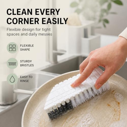 Kitchen Cleaning Set - Wall Mount Trash Can - Mini Squeegee - Grout Brush