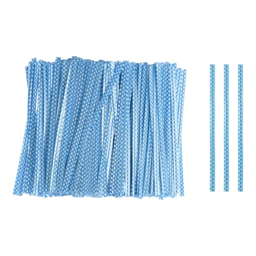 HARFINGTON 500pcs Bag Twist Ties 4" Reusable Plastic Twist Ties Wire Cable Ties for Party Bread Candy Cake, Light Blue - color: Light Blue