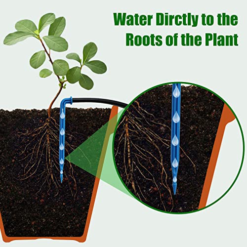 Solar Automatic Drip Irrigation Kit System, JIYANG Solar Powered Auto Easy DIY Watering Device Supported Pots Plants, 6-12 Timing Modes With Anti-Siphoning Device (Expansion Kit/Extra Accessories Kit)