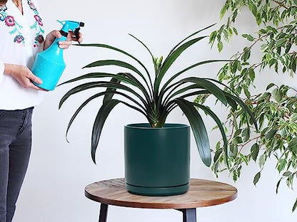 D'vine Dev 8 Inch Ceramic Planter Pot, Teal, 94-O-D-9 - color: Teal, size: Medium