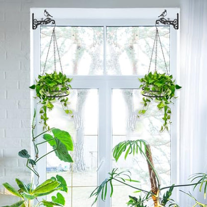 2-Pack Metal Plant Hanger Indoor Outdoor Hanging Plant Holder - size: 2-Pack