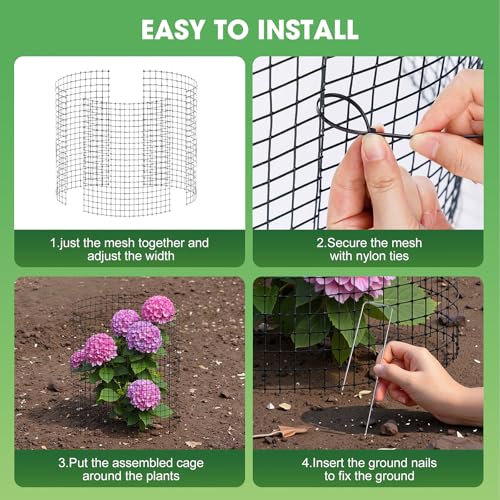 6 Pack Plant Protectors from Animals, 12x16in Metal Wire Plant Cages - size: 16in-6Pack