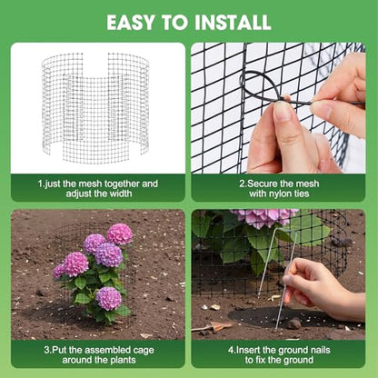 6 Pack Plant Protectors from Animals, 12x16in Metal Wire Plant Cages - size: 16in-6Pack