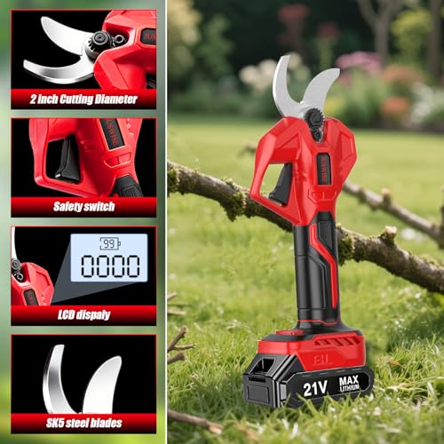 Electric Pruning Shears for Gardening 2.0"(50mm) Cutting Diameter