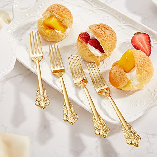 KEAWELL Luxury 4-Piece 5.9-Inch 18/10 Appetizer Forks (Gold) - color: Gold