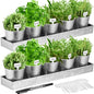 FoldTier 2 Sets Indoor Herb Garden Planter Kit with 10 Metal Pots, Silver - color: Sliver