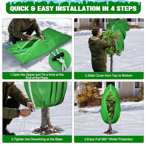2pcs Reusable Winter Frost Plant Cover Freeze Protection, 47.2"x72" Large Frost Plant Cover for Winter Outdoor Plants,Frost Cloth Plants Jacket Drawstring Tree Cover for Outdoor Plants - size: 47.2"x72"