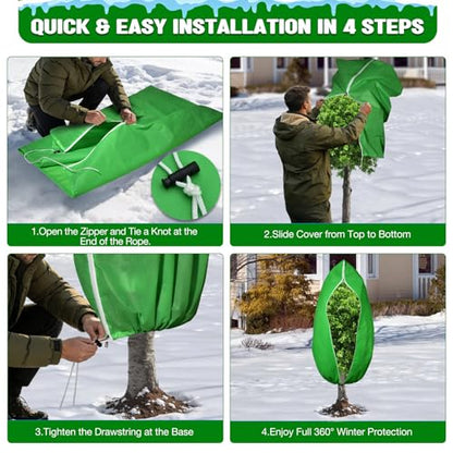 2pcs Reusable Winter Frost Plant Cover Freeze Protection, 47.2"x72" Large Frost Plant Cover for Winter Outdoor Plants,Frost Cloth Plants Jacket Drawstring Tree Cover for Outdoor Plants - size: 47.2"x72"