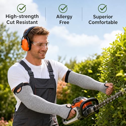 Cut Resistant Arm Sleeves Protective Sleeves for Daily Gardening Farm Work - color: Gray