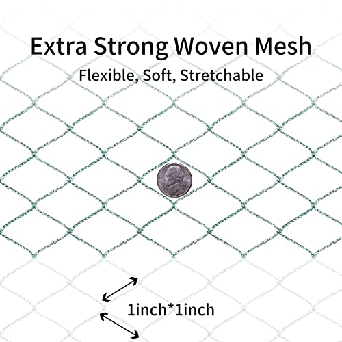 Bird Netting 25'x50' with 1" Square Mesh Bird Net Garden Netting for Chicken Coop, Aviary, Deer Fence, Fruit Tree - size: 25*50ft