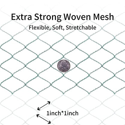 Bird Netting 25'x50' with 1" Square Mesh Bird Net Garden Netting for Chicken Coop, Aviary, Deer Fence, Fruit Tree - size: 25*50ft