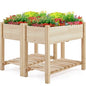 Yaheetech 34" Raised Garden Bed with Legs, Wooden Planter Box, 2Pcs - color: Natural Wood, size: 34" L x 18" W x 30" H(Set of 2)
