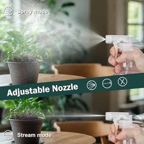16.9oz/500ml Plastic Spray Bottles 1 Pack, Adjustable Mist/Stream - color: 16.9oz-Clear